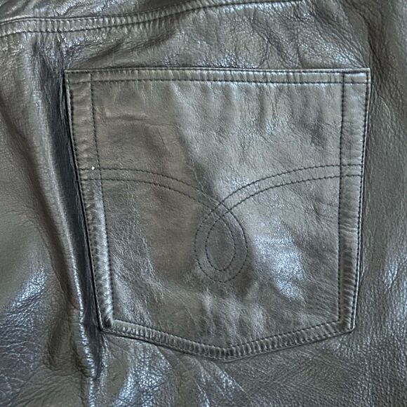 The Leather Warehouse Vintage Black Leather Pants - Waist 42” - Picture 5 of 7